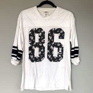 VS PINK Long Sleeve Floral Jersey Tee